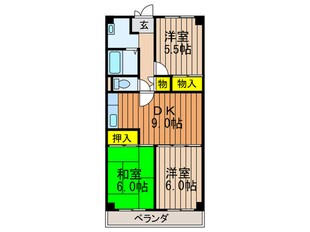 石清水ビューハイツA棟(302)の物件間取画像